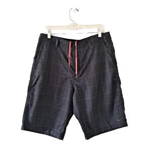 O'Neill Gray Plaid Hybrid Board Casual Shorts - Size 34
